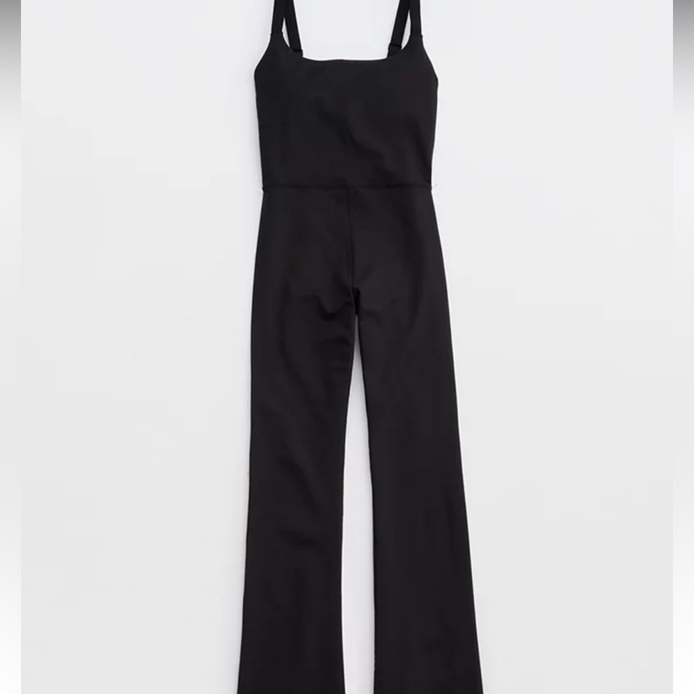 Aerie The Hugger Bootcut Jumpsuit Black - XXS - Picture 3 of 7